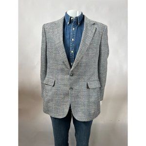 Austin Manor Vintage Tweed Sports Jacket  43R Blue  Tweed Linen Blend